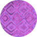 Round Southwestern Purple Country Rug, con3069pur