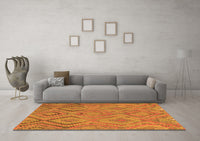 Machine Washable Southwestern Orange Country Rug, wshcon3069org