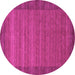 Round Machine Washable Abstract Pink Contemporary Rug, wshcon306pnk