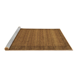 Sideview of Machine Washable Abstract Brown Contemporary Rug, wshcon306brn