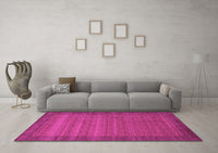 Machine Washable Abstract Pink Contemporary Rug, wshcon306pnk