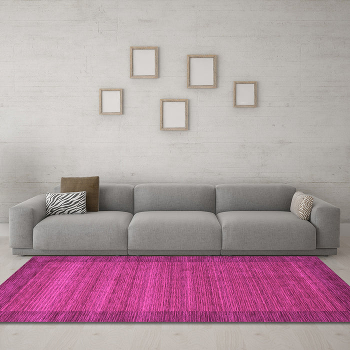 Machine Washable Abstract Pink Contemporary Rug in a Living Room, wshcon306pnk