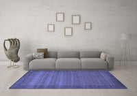 Machine Washable Abstract Blue Contemporary Rug, wshcon306blu