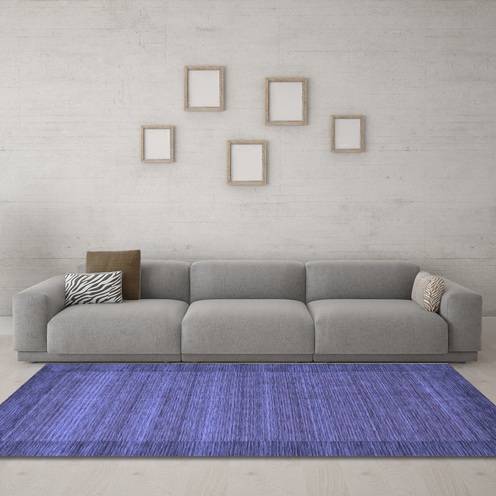 Machine Washable Abstract Blue Contemporary Rug in a Living Room, wshcon306blu