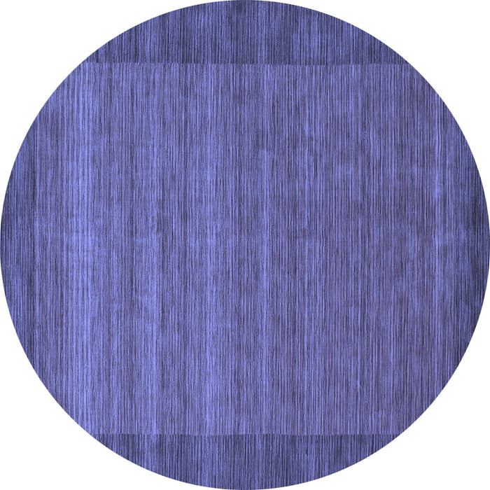 Round Abstract Blue Contemporary Rug, con306blu
