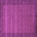 Square Machine Washable Abstract Purple Contemporary Area Rugs, wshcon306pur