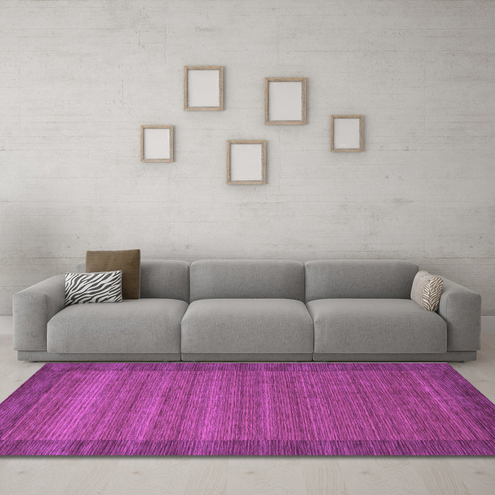 Machine Washable Abstract Purple Contemporary Area Rugs in a Living Room, wshcon306pur