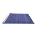 Sideview of Machine Washable Abstract Blue Contemporary Rug, wshcon306blu