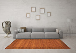Machine Washable Abstract Orange Contemporary Area Rugs in a Living Room, wshcon306org