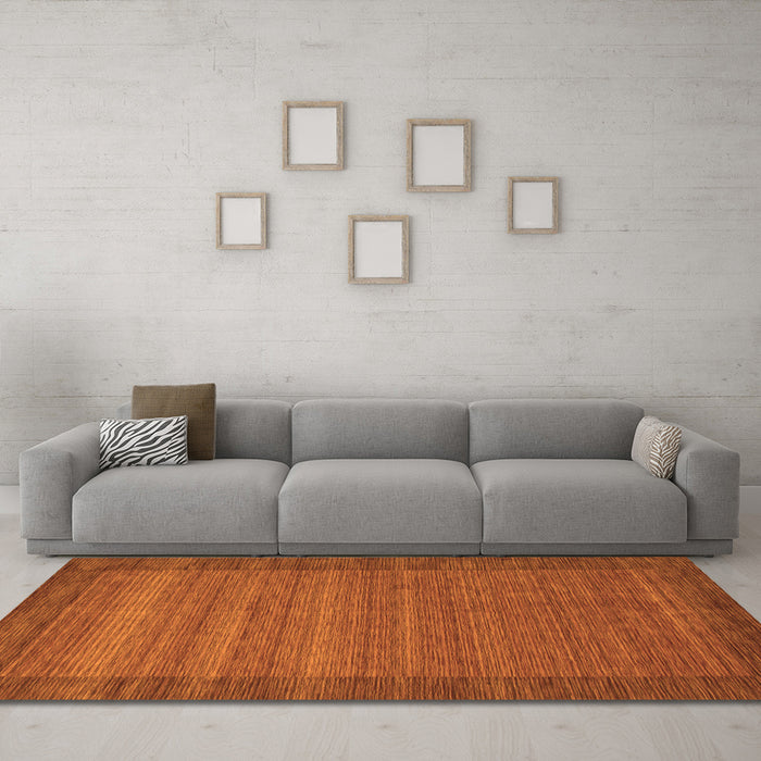 Machine Washable Abstract Orange Contemporary Area Rugs in a Living Room, wshcon306org