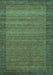 Machine Washable Abstract Turquoise Contemporary Area Rugs, wshcon306turq