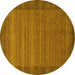 Round Abstract Yellow Contemporary Rug, con306yw