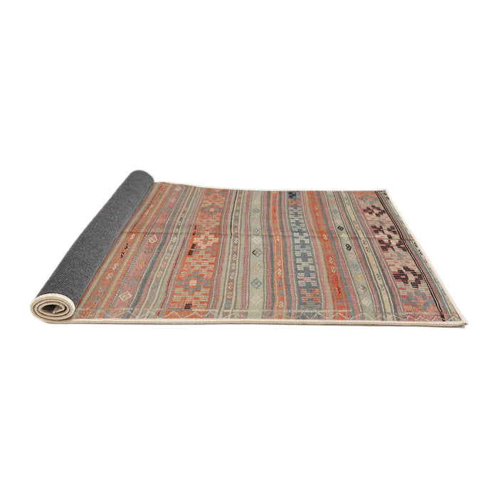 Thickness of Contemporary Rust Pink Southwestern Rug, con3070