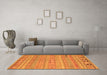 Machine Washable Southwestern Orange Country Area Rugs in a Living Room, wshcon3070org