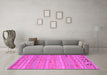 Machine Washable Southwestern Pink Country Rug in a Living Room, wshcon3070pnk
