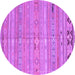 Round Machine Washable Southwestern Purple Country Area Rugs, wshcon3070pur