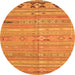 Machine Washable Southwestern Orange Country Area Rugs, wshcon3070org