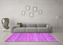 Machine Washable Southwestern Purple Country Area Rugs in a Living Room, wshcon3070pur
