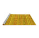 Sideview of Machine Washable Southwestern Yellow Country Rug, wshcon3070yw