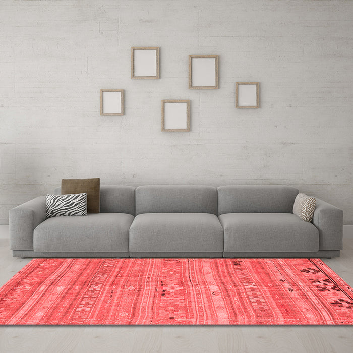 Country Red Washable Rugs