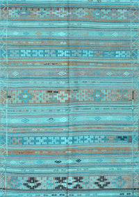 Southwestern Light Blue Country Rug, con3070lblu