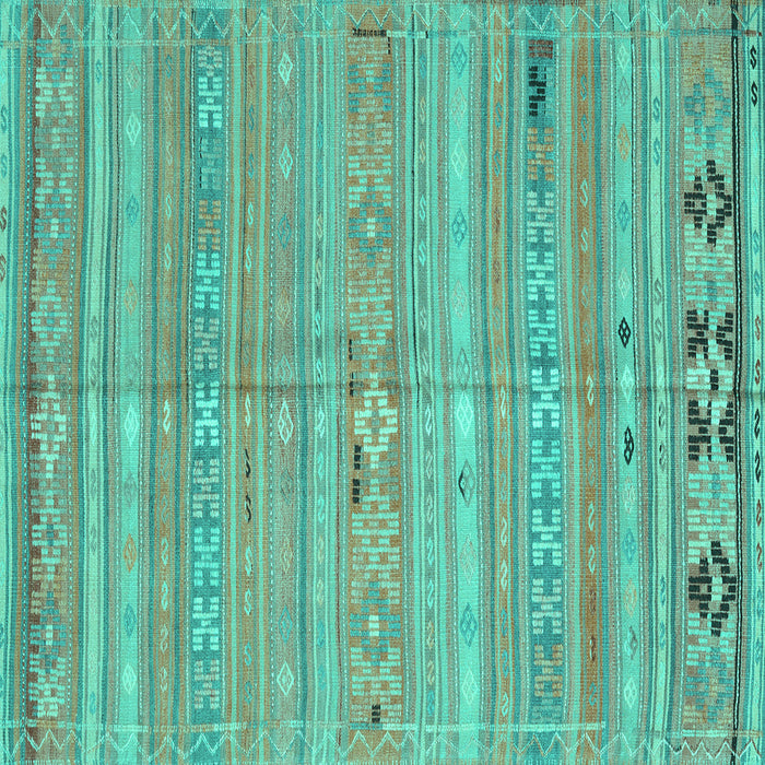 Square Southwestern Turquoise Country Rug, con3070turq