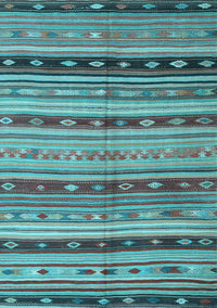 Southwestern Light Blue Country Rug, con3071lblu