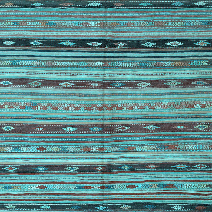 Square Southwestern Light Blue Country Rug, con3071lblu