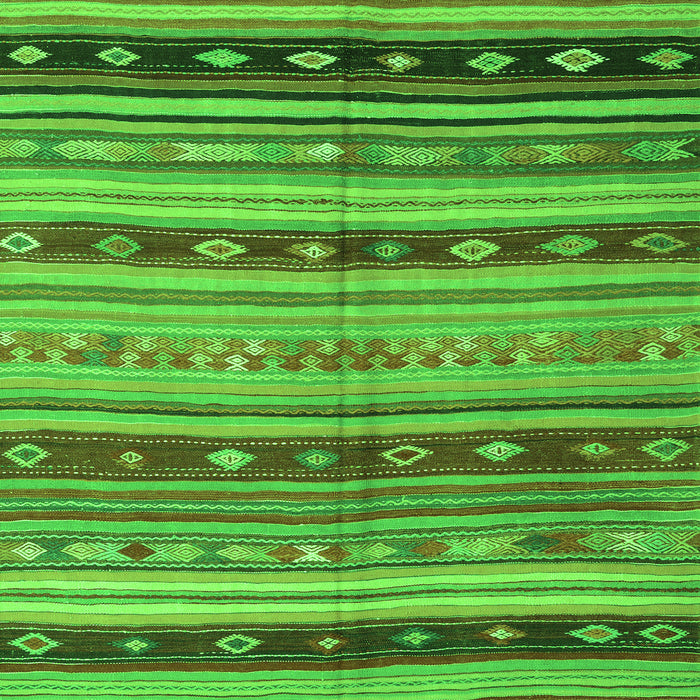 Serging Thickness of Machine Washable Southwestern Green Country Area Rugs, wshcon3071grn