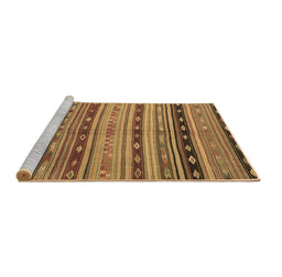Sideview of Machine Washable Southwestern Brown Country Rug, wshcon3071brn