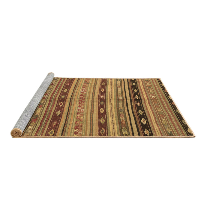 Sideview of Machine Washable Southwestern Brown Country Rug, wshcon3071brn