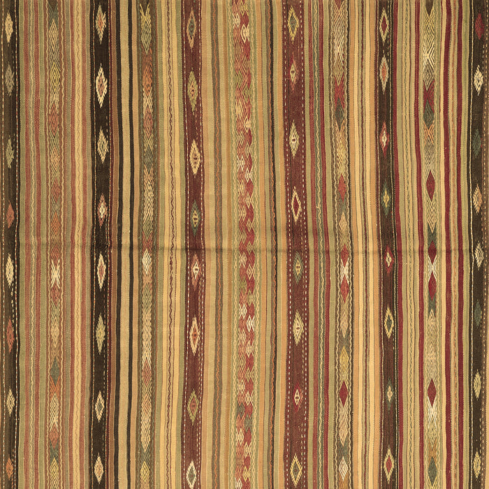 Square Machine Washable Southwestern Brown Country Rug, wshcon3071brn