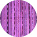 Round Southwestern Purple Country Rug, con3071pur