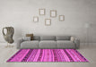 Machine Washable Southwestern Pink Country Rug in a Living Room, wshcon3071pnk