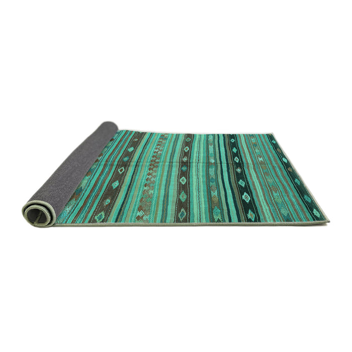 Sideview of Southwestern Turquoise Country Rug, con3071turq