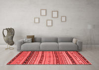 Machine Washable Southwestern Red Country Rug, wshcon3071red