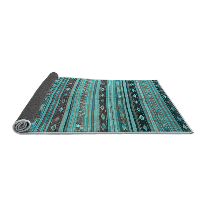 Sideview of Southwestern Light Blue Country Rug, con3071lblu