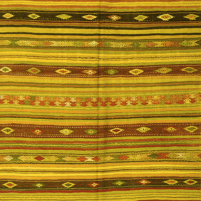 Machine Washable Southwestern Yellow Country Rug, wshcon3071yw