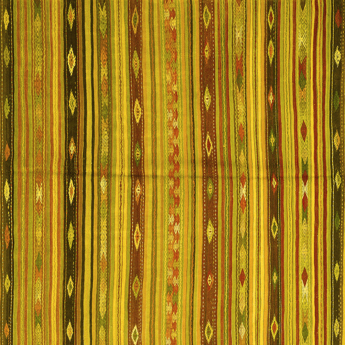 Square Southwestern Yellow Country Rug, con3071yw