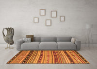 Machine Washable Southwestern Orange Country Rug, wshcon3071org