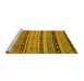 Sideview of Machine Washable Southwestern Yellow Country Rug, wshcon3071yw