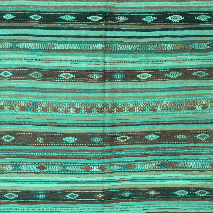 Machine Washable Southwestern Turquoise Country Area Rugs, wshcon3071turq