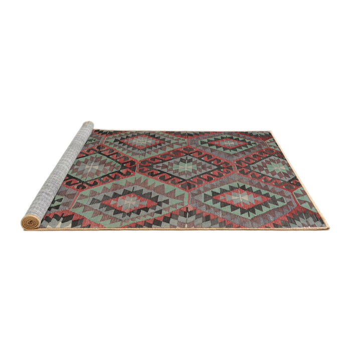 Serging Thickness of Machine Washable Contemporary Chestnut Brown Rug, wshcon3072