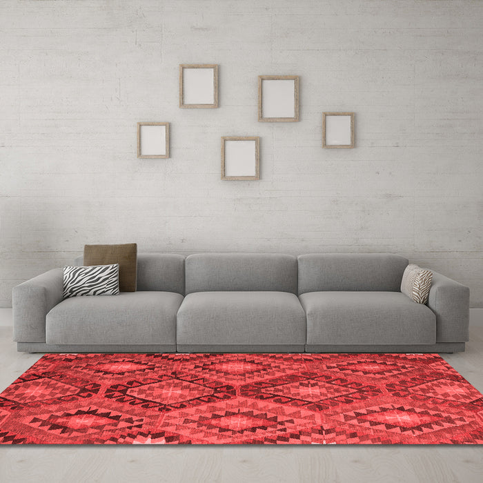 Country Red Washable Rugs