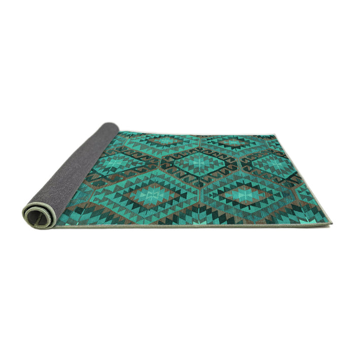 Sideview of Southwestern Turquoise Country Rug, con3072turq