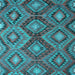 Square Machine Washable Southwestern Light Blue Country Rug, wshcon3072lblu