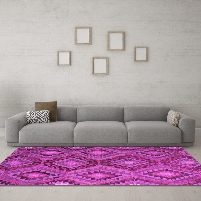 Machine Washable Southwestern Pink Country Rug in a Living Room, wshcon3072pnk