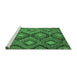 Sideview of Machine Washable Southwestern Emerald Green Country Area Rugs, wshcon3072emgrn