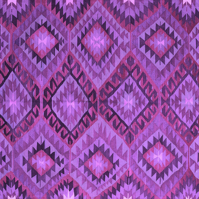 Square Machine Washable Southwestern Purple Country Area Rugs, wshcon3072pur