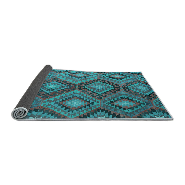 Sideview of Southwestern Light Blue Country Rug, con3072lblu